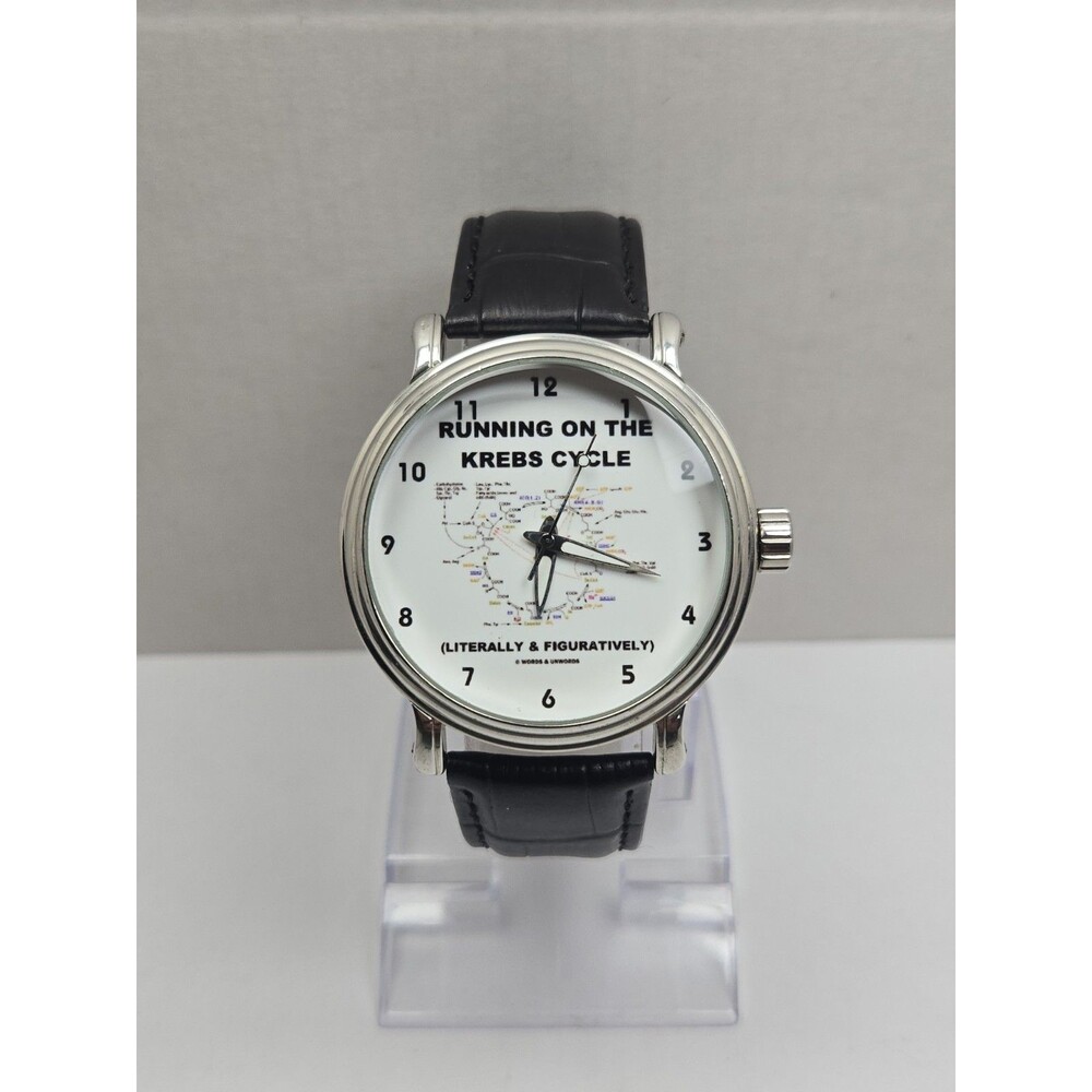 Zazzle Krebs Cycle Biochemistry Science Quartz Watch Black Leather New Battery